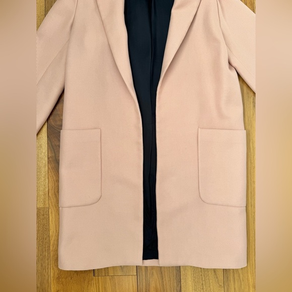 Zara Open Front Boyfriend Pink Coat XS - Picture 14 of 16